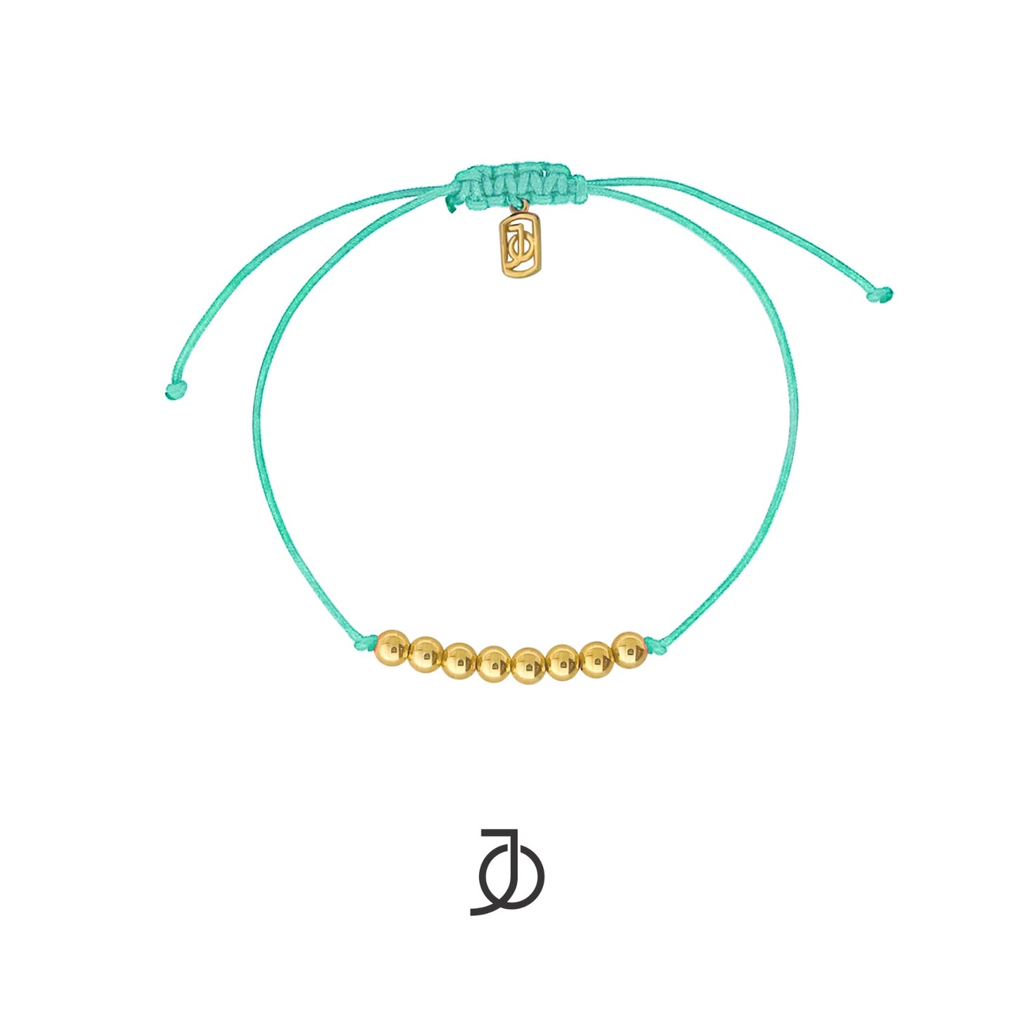 JO 8 Mini Gold Beads On Silk Cord Bracelet 17K