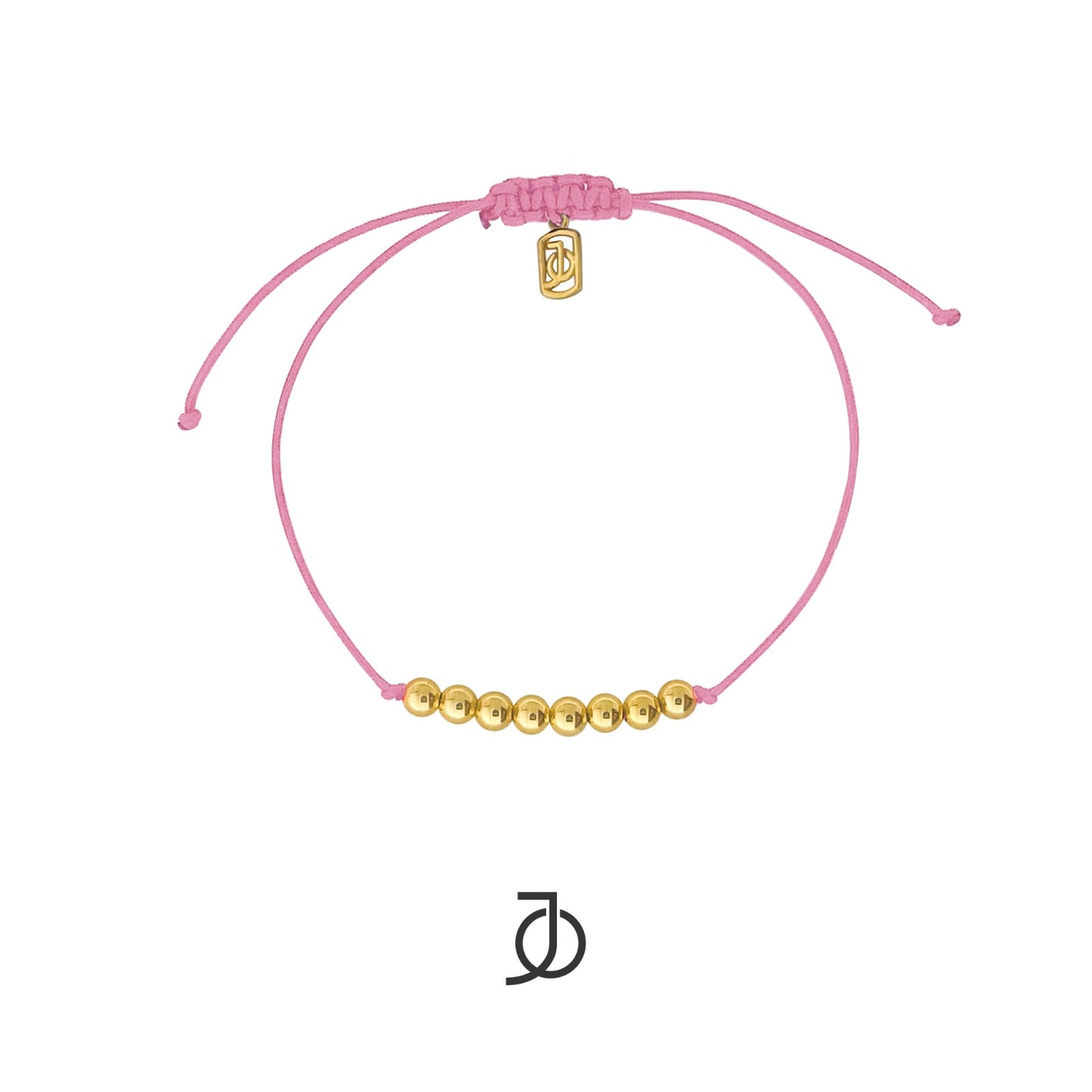JO 8 Mini Gold Beads On Silk Cord Bracelet 17K
