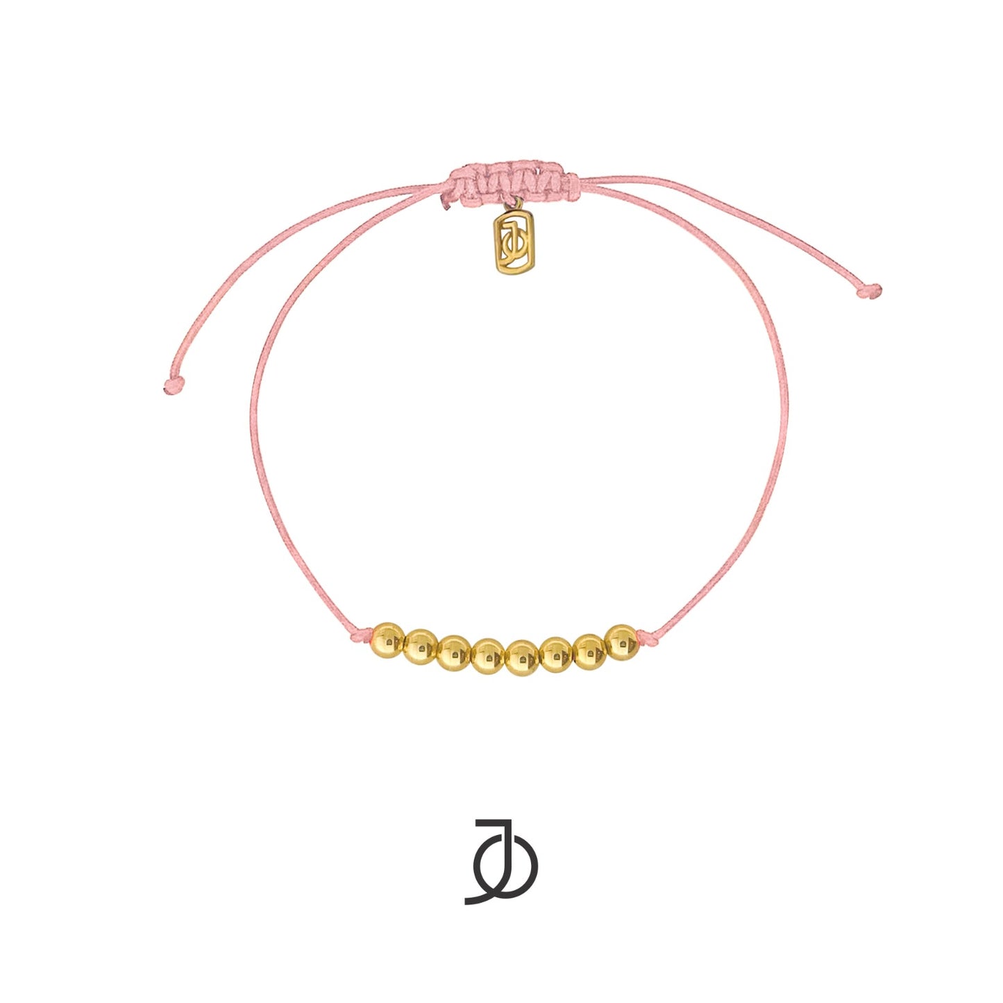 JO 8 Mini Gold Beads On Silk Cord Bracelet 17K