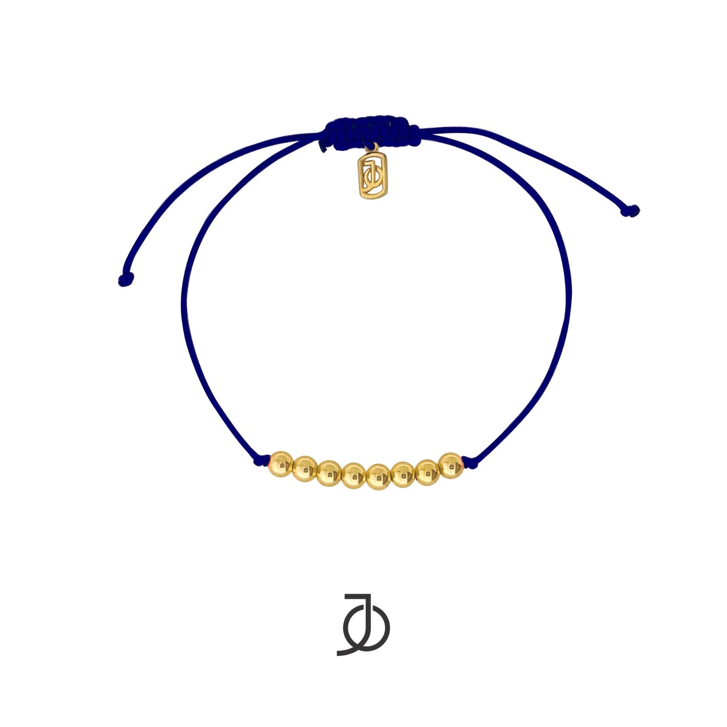 JO 8 Mini Gold Beads On Silk Cord Bracelet 17K
