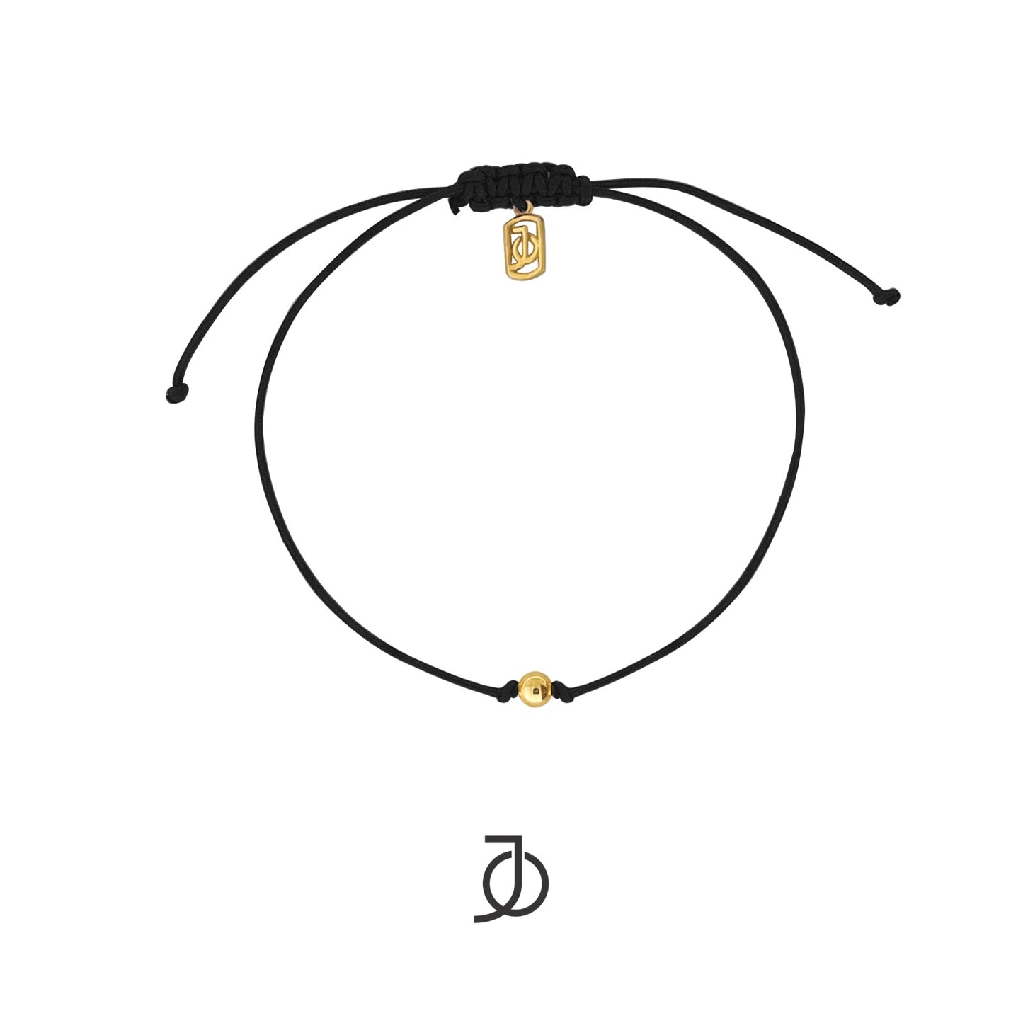 JO Gold Beads On Silk Cord Bracelet 17K