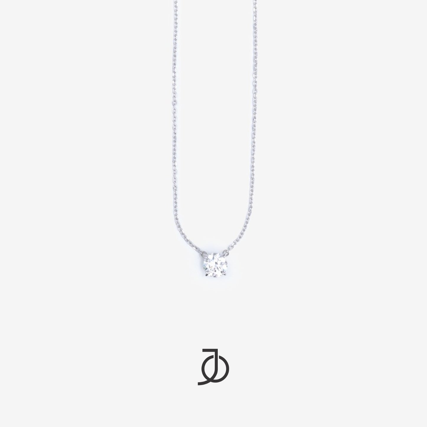 JO Floating Diamond Chain Necklace 17k White Gold