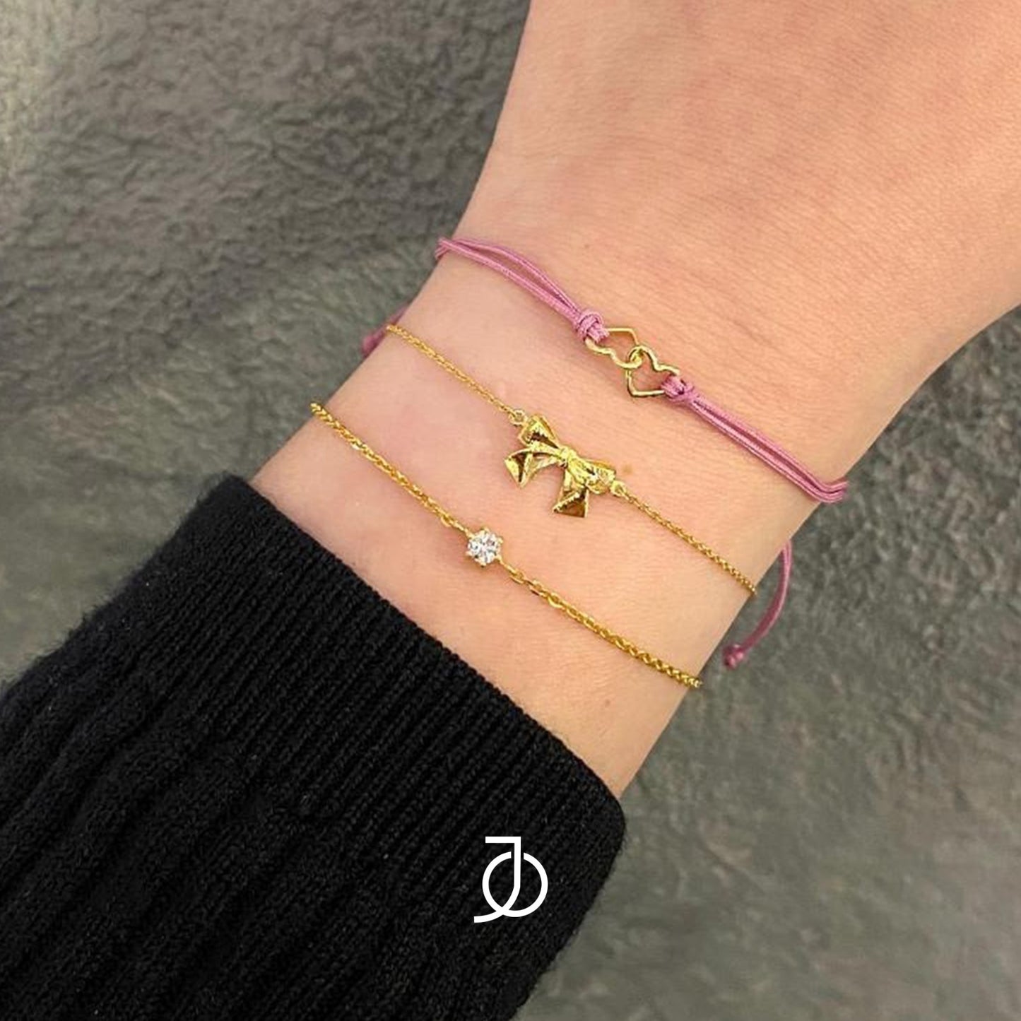 JO Gelang Emas - Knotty Bow Adjustable Bracelet 17K