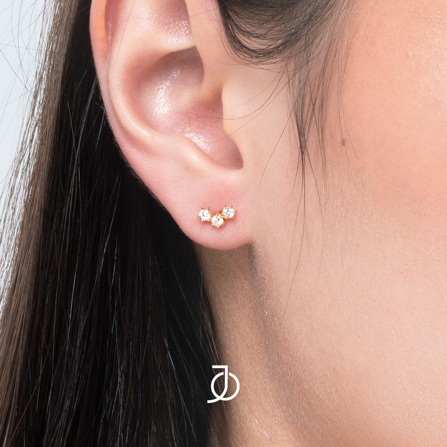JO Curve 3 Mini Diamonds Studs