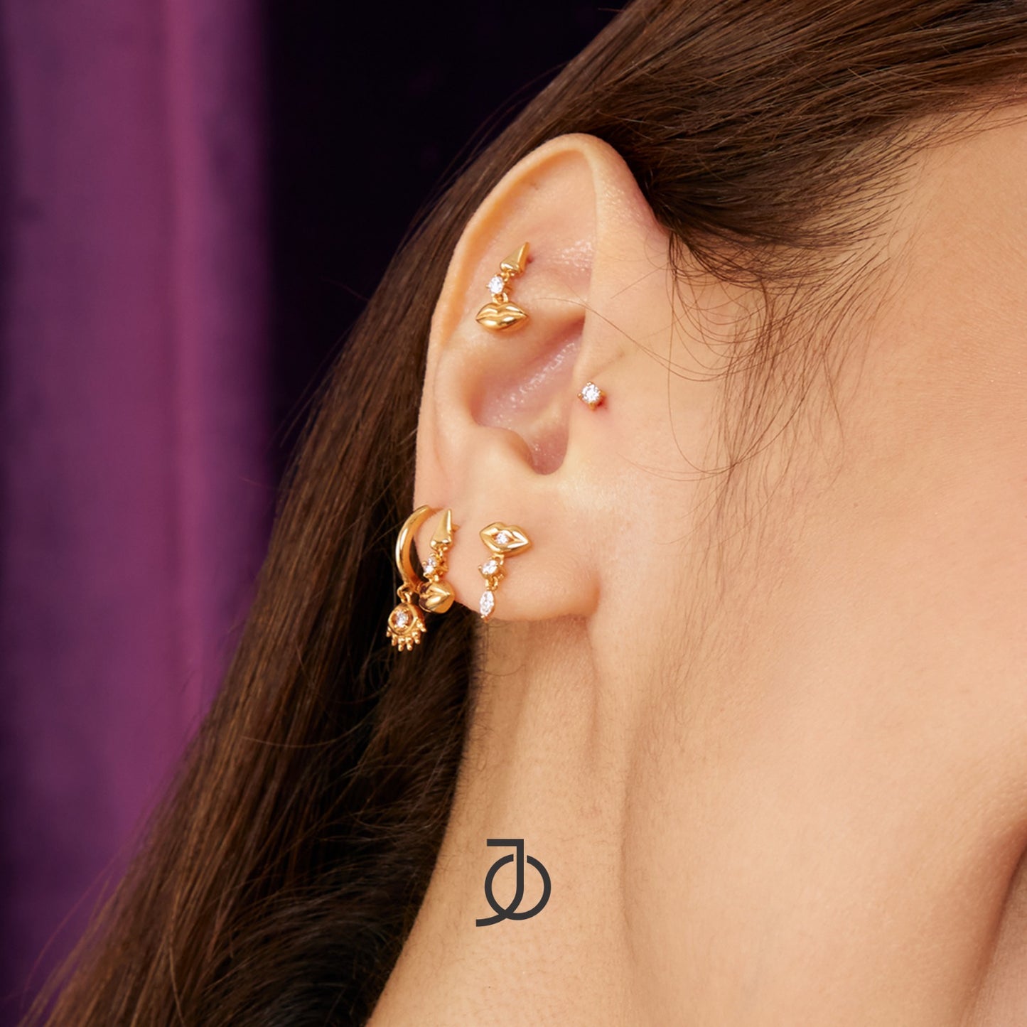 JO Clear Vision Hoop Earrings With Diamond