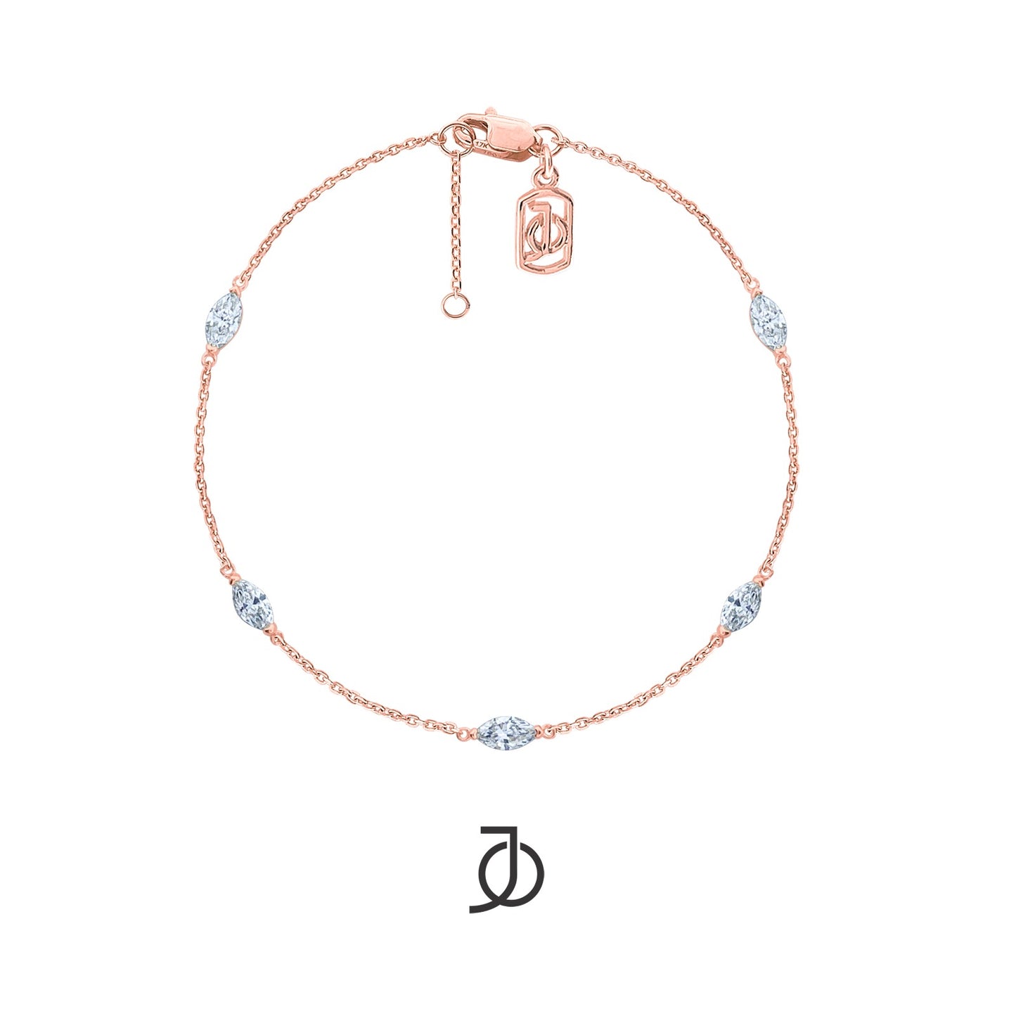 JO Gelang Emas - 5 MARQUISE CHAIN BRACELET 17K