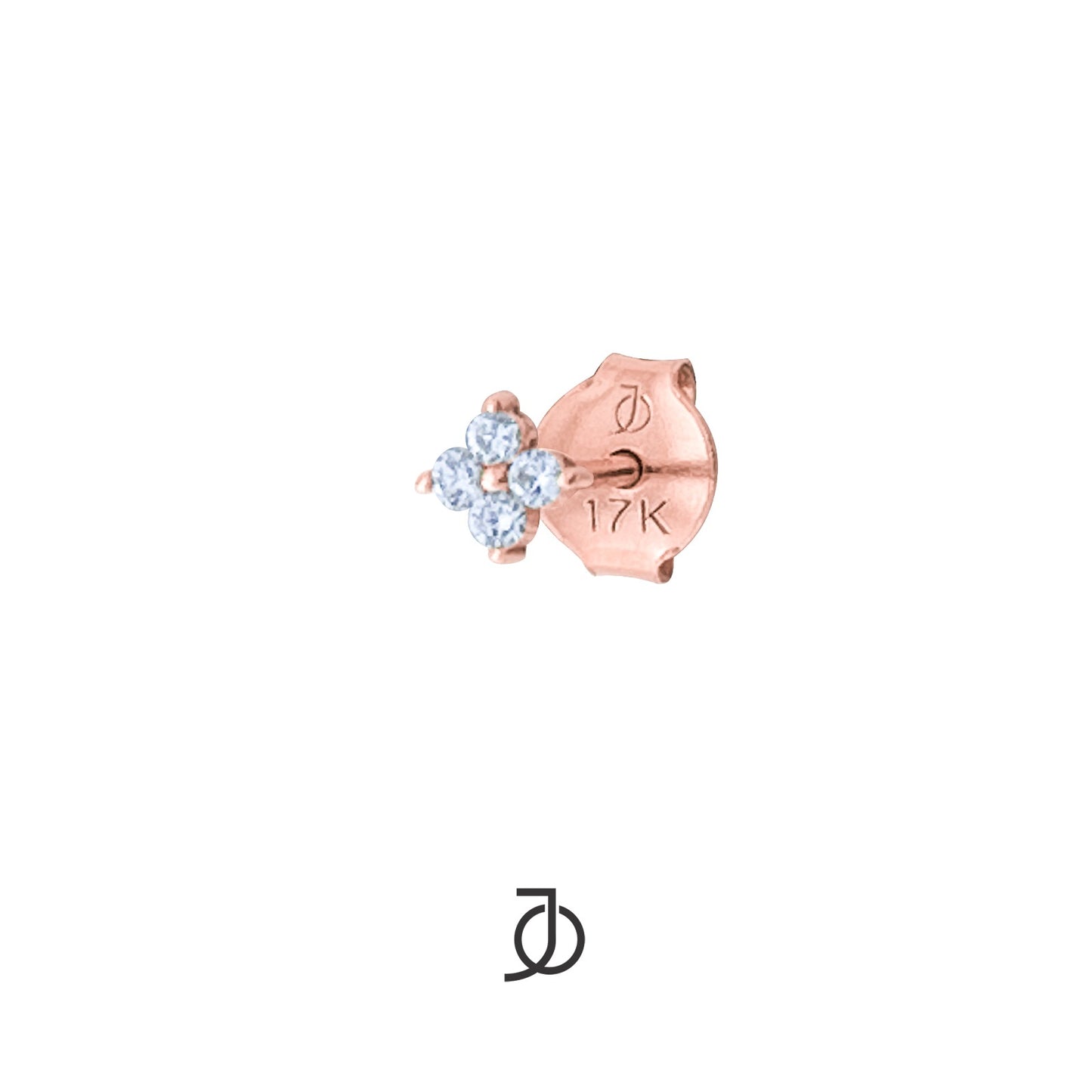 JO Anting Emas - MINI CLOVER DIAMOND STUDS 17K