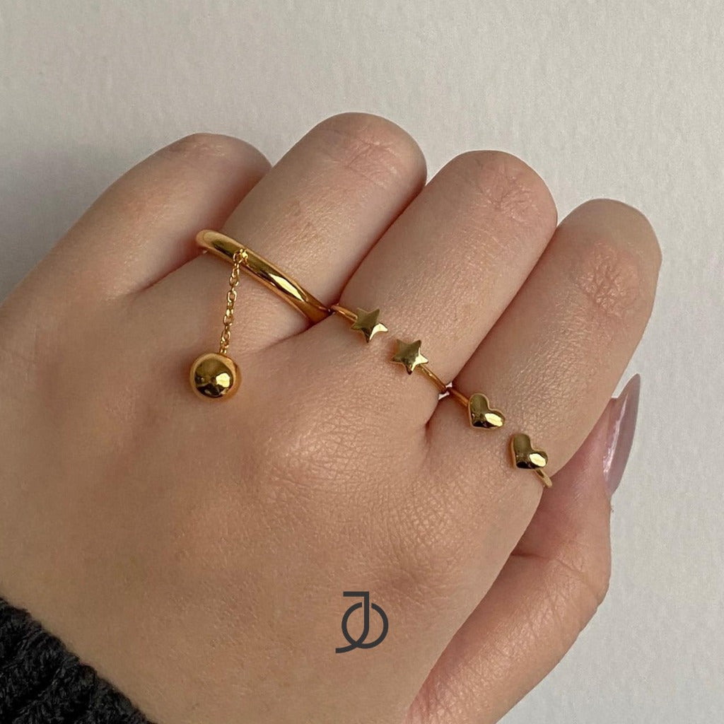 JO Pinky Dome Heart Open Ring 17k
