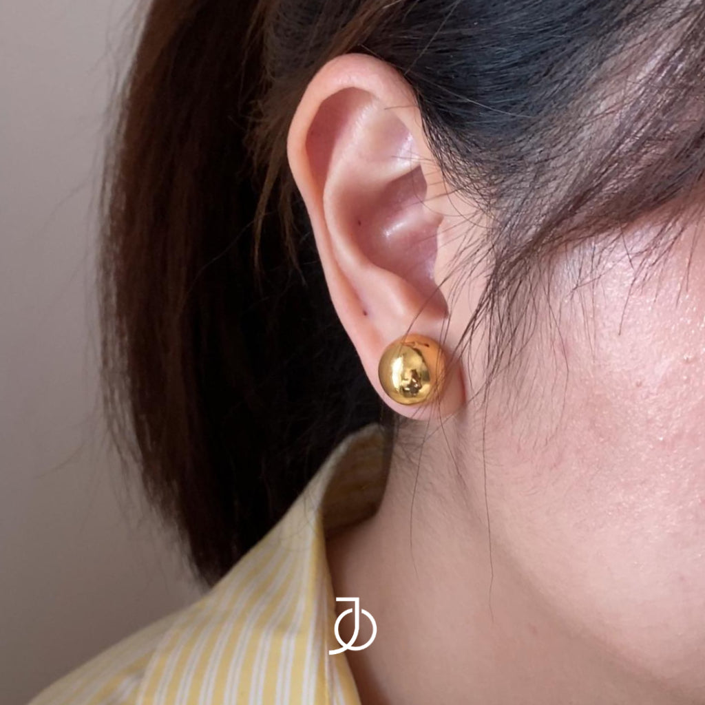 JO Anting Emas - Half Dome Ball Studs 17K