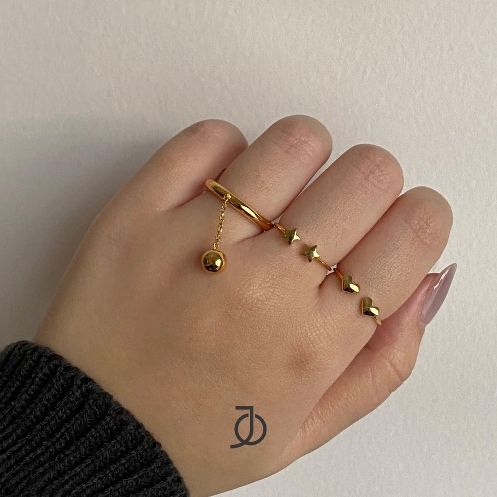 JO Pinky Dome Heart Open Ring 17k