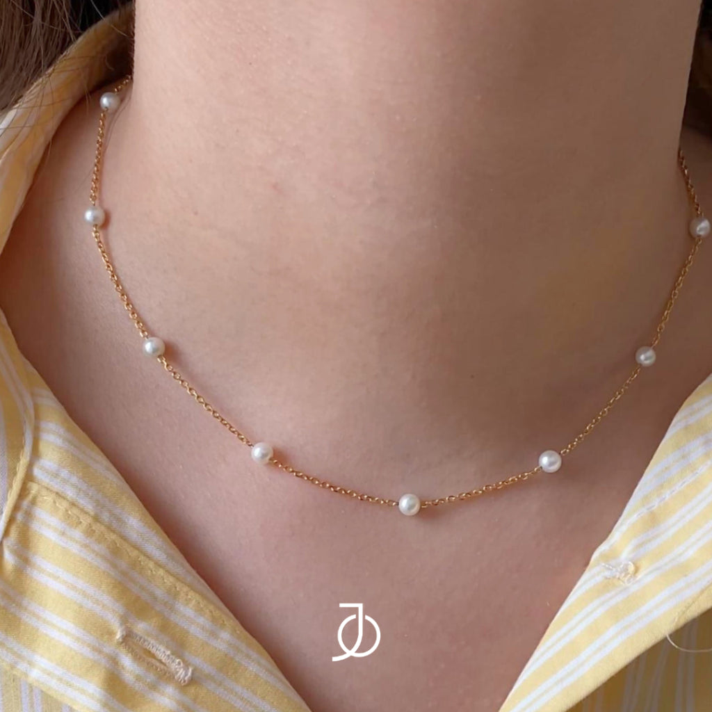 JO Pearl By The Yard Necklace 17K