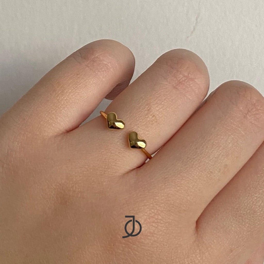 JO Pinky Dome Heart Open Ring 17k