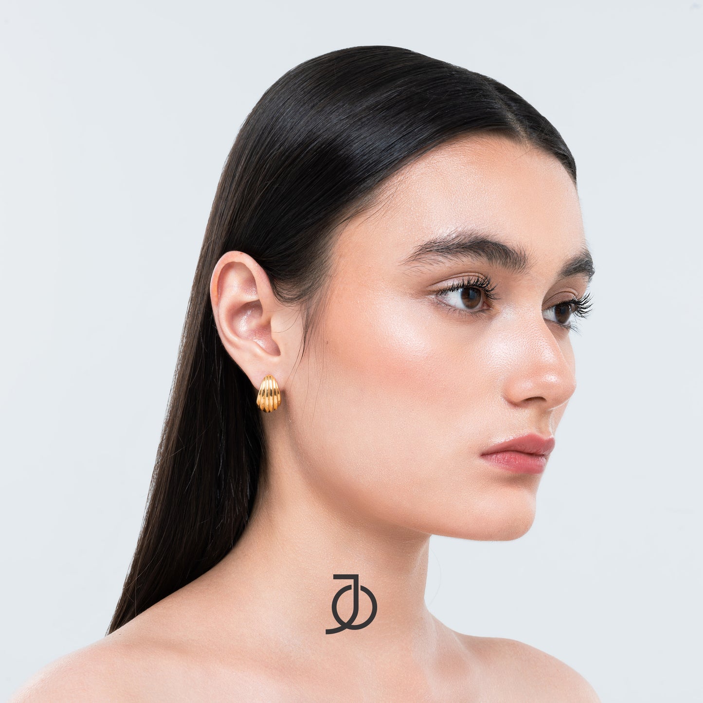 JO Anting Emas - Fluted Hoops 17k