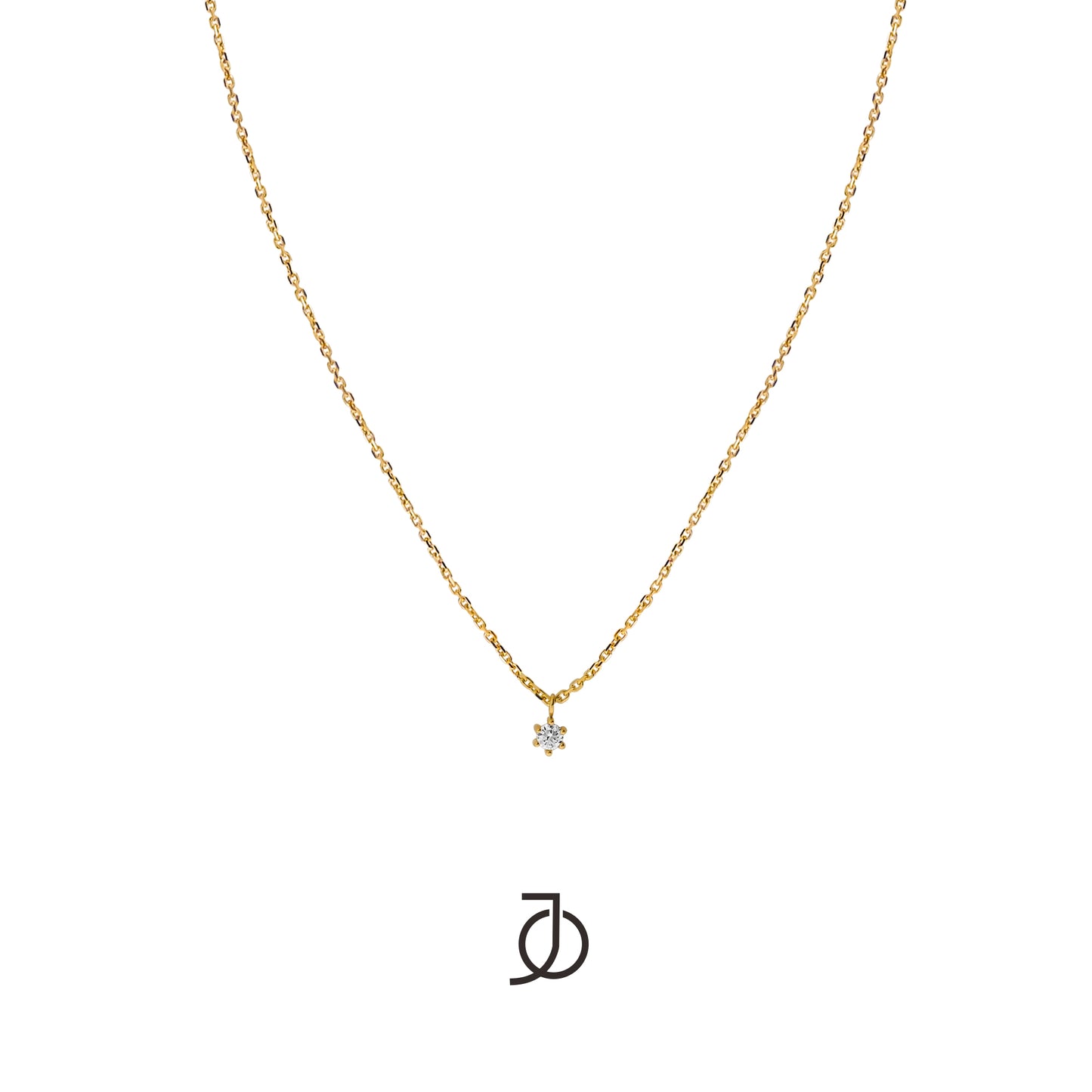 JO Diamond Solitaire Thin Chain Dangle