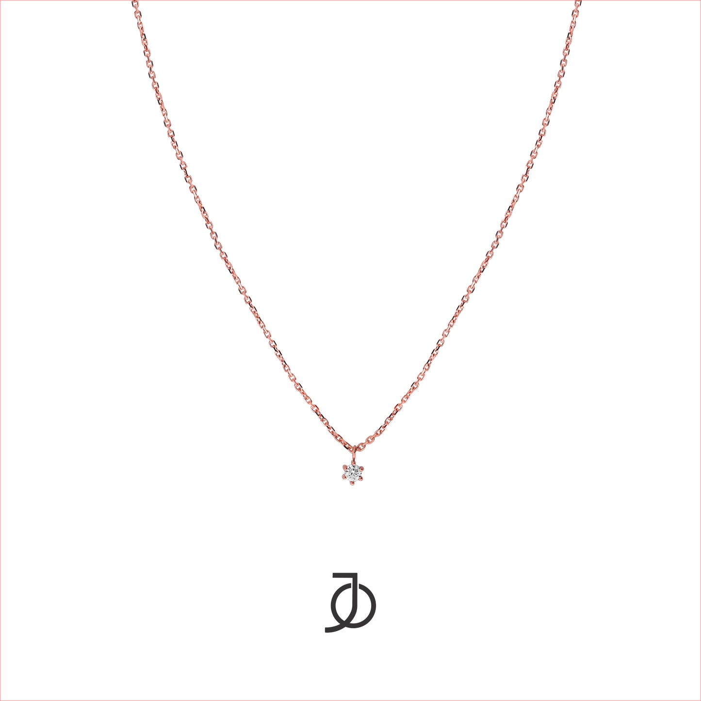JO Diamond Solitaire Thin Chain Dangle