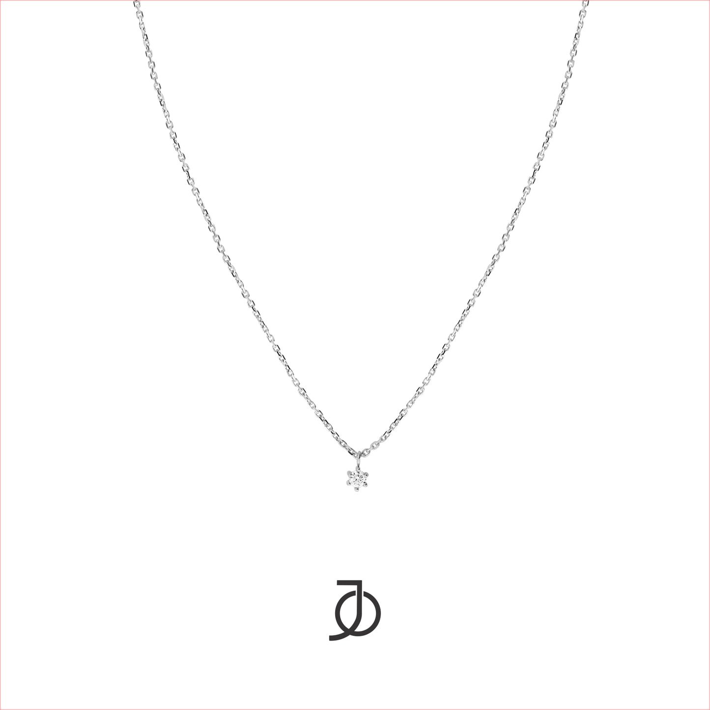 JO Diamond Solitaire Thin Chain Dangle