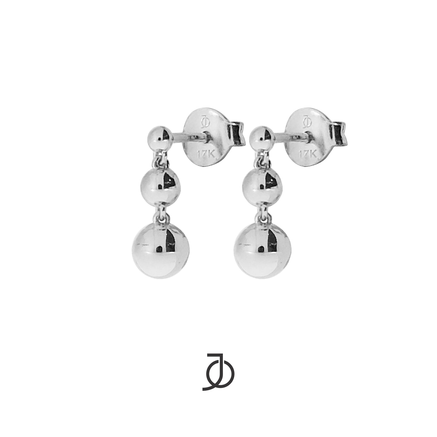 JO Anting Emas - Triple Graduated Ball Studs 17k