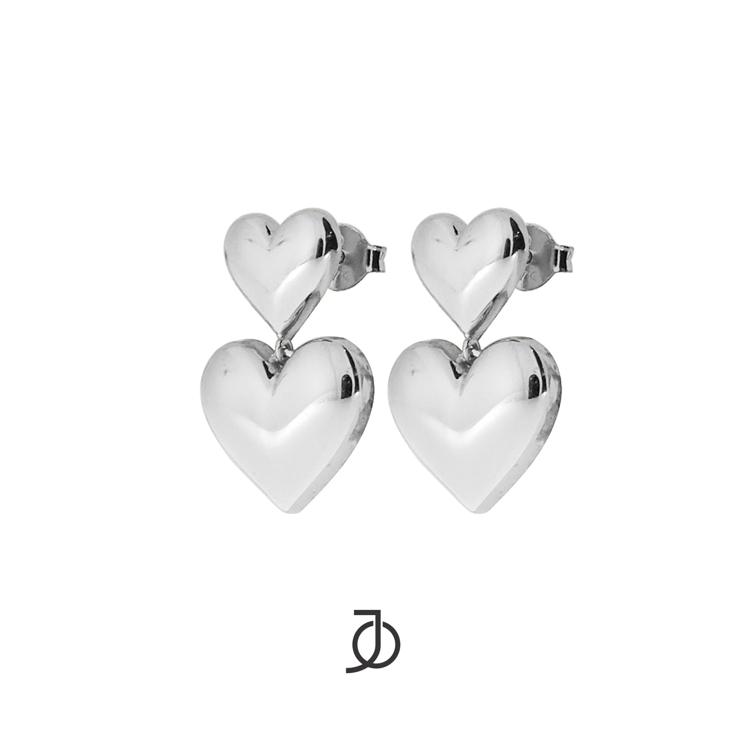 JO Anting Emas - Double fluffy Hearts Studs 17k