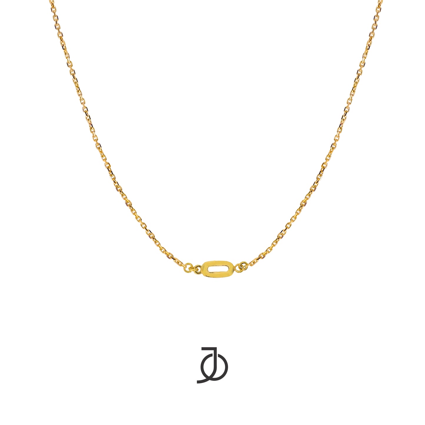 Jo Custom Horizontal Alphabet Thin Chain 17k