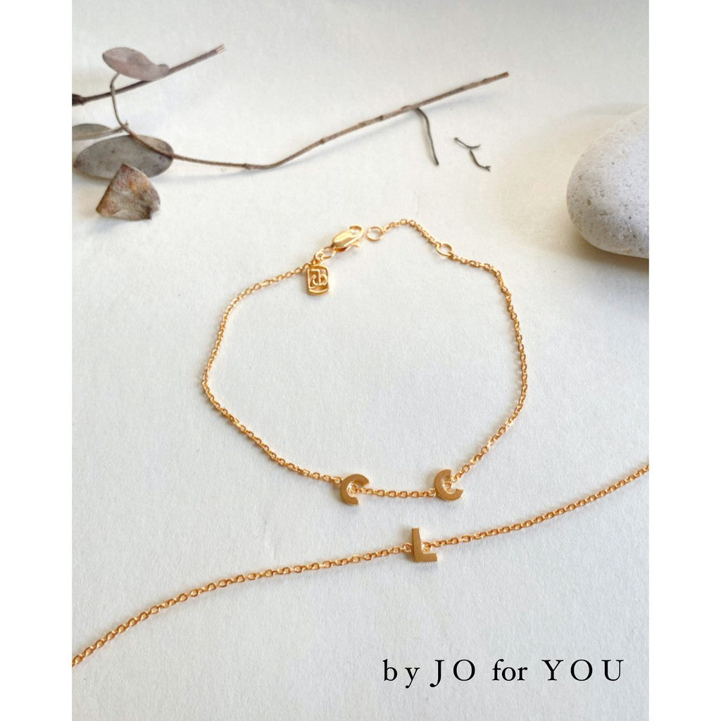 Jo Alphabet Thin Bracelet Custom 17k