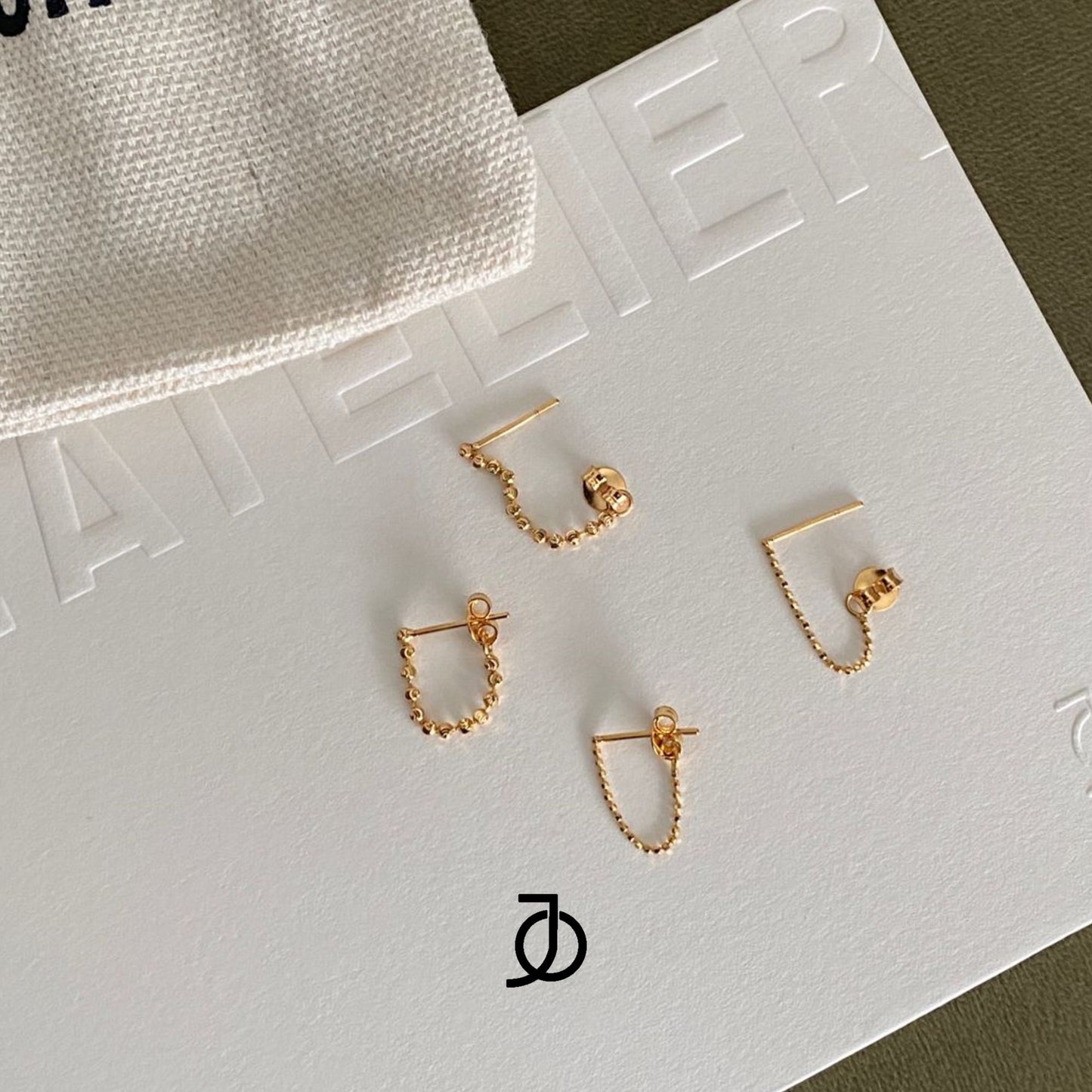 JO Mini Beaded Chain Studs