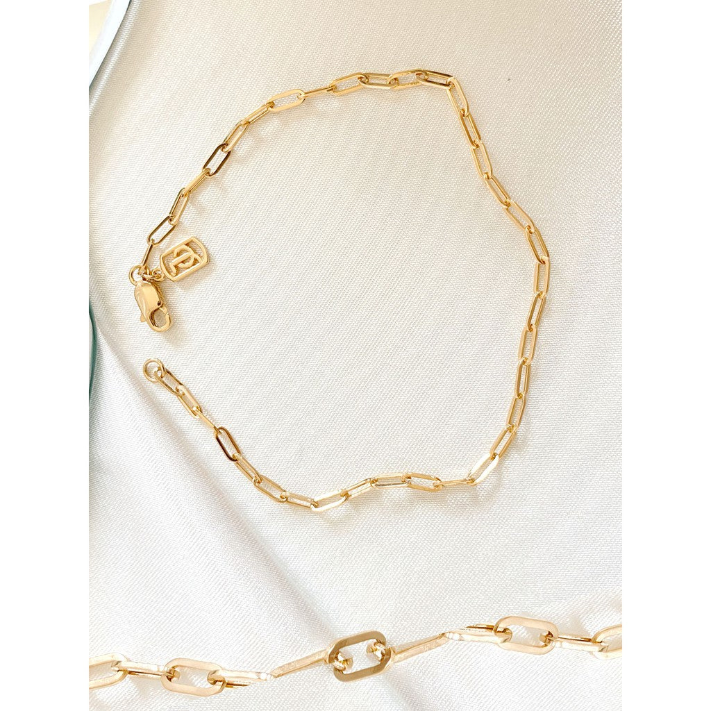 Jo Small Paper Clip Anklet