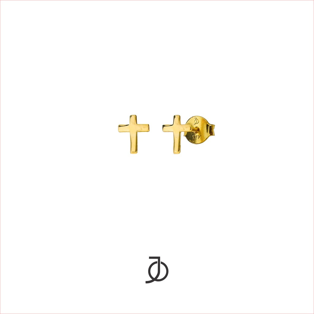 JO MINI GOLD CROSS STUDS