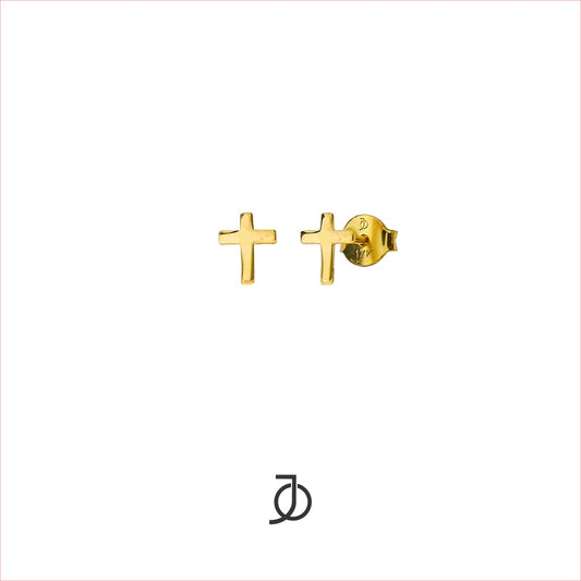JO MINI GOLD CROSS STUDS