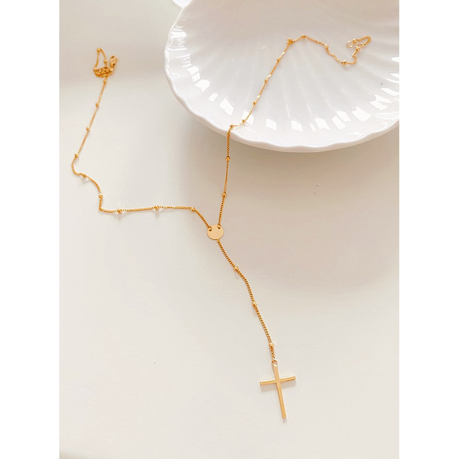 Jo Cross Lariat Necklace