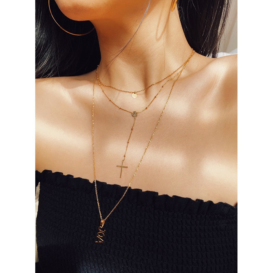 Jo Cross Lariat Necklace