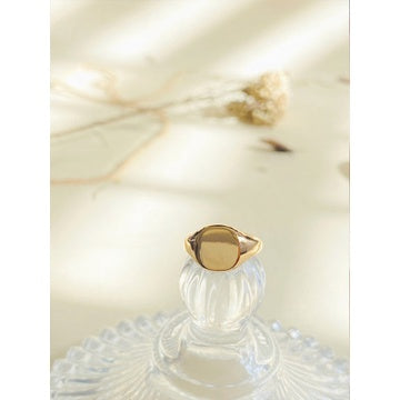 JO GOLD SIGNET RING