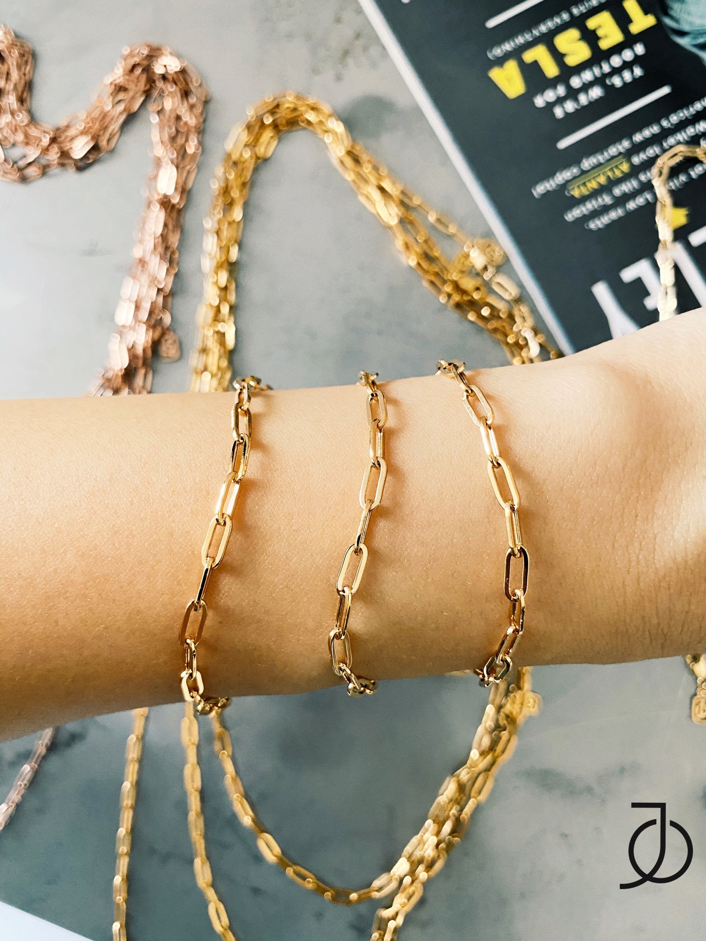 JO Paper Clip Bracelet