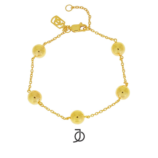 JO Gold Ball By The Yard Chain Bracelet 17K