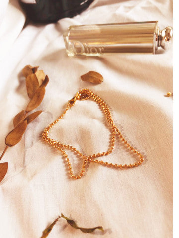 JO DOUBLE LAYER DIAMOND CUT BEADED BRACELET