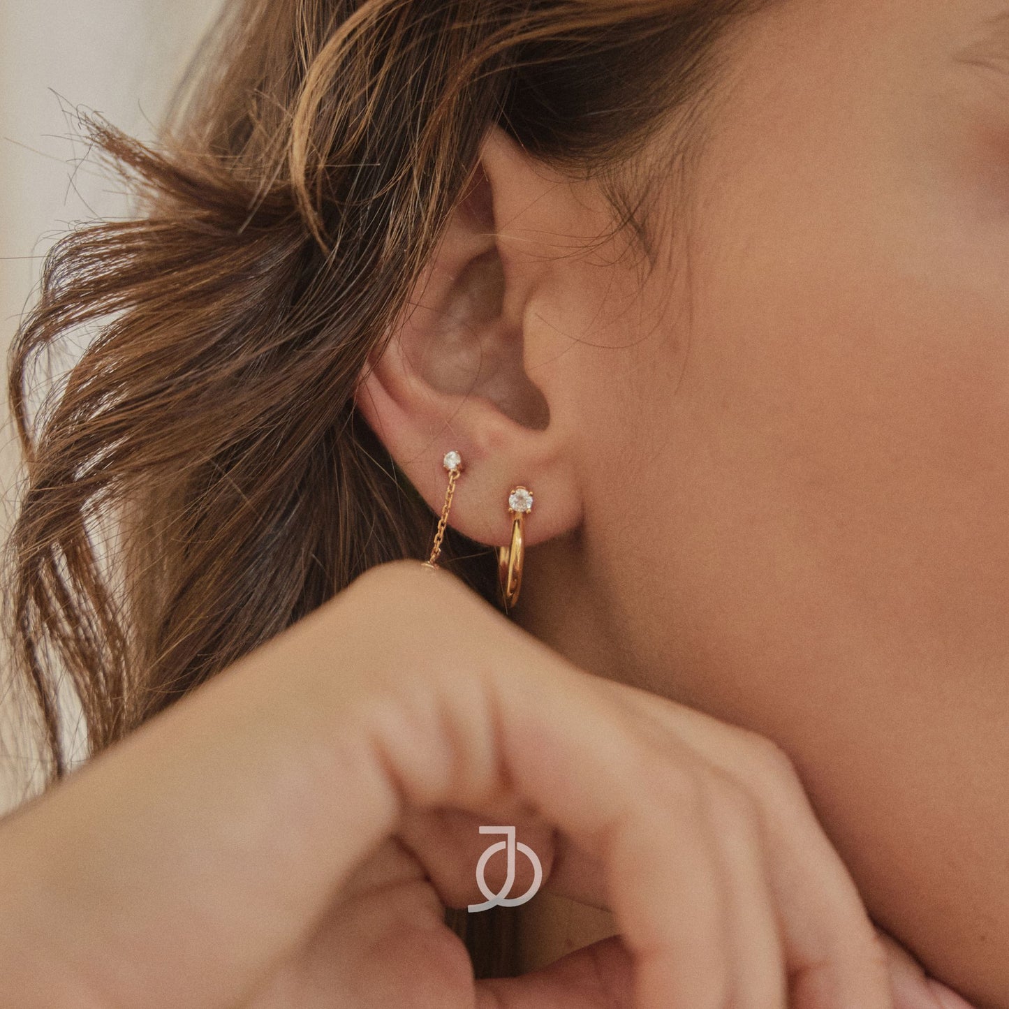 JO 2 Mini Diamond Drop Studs