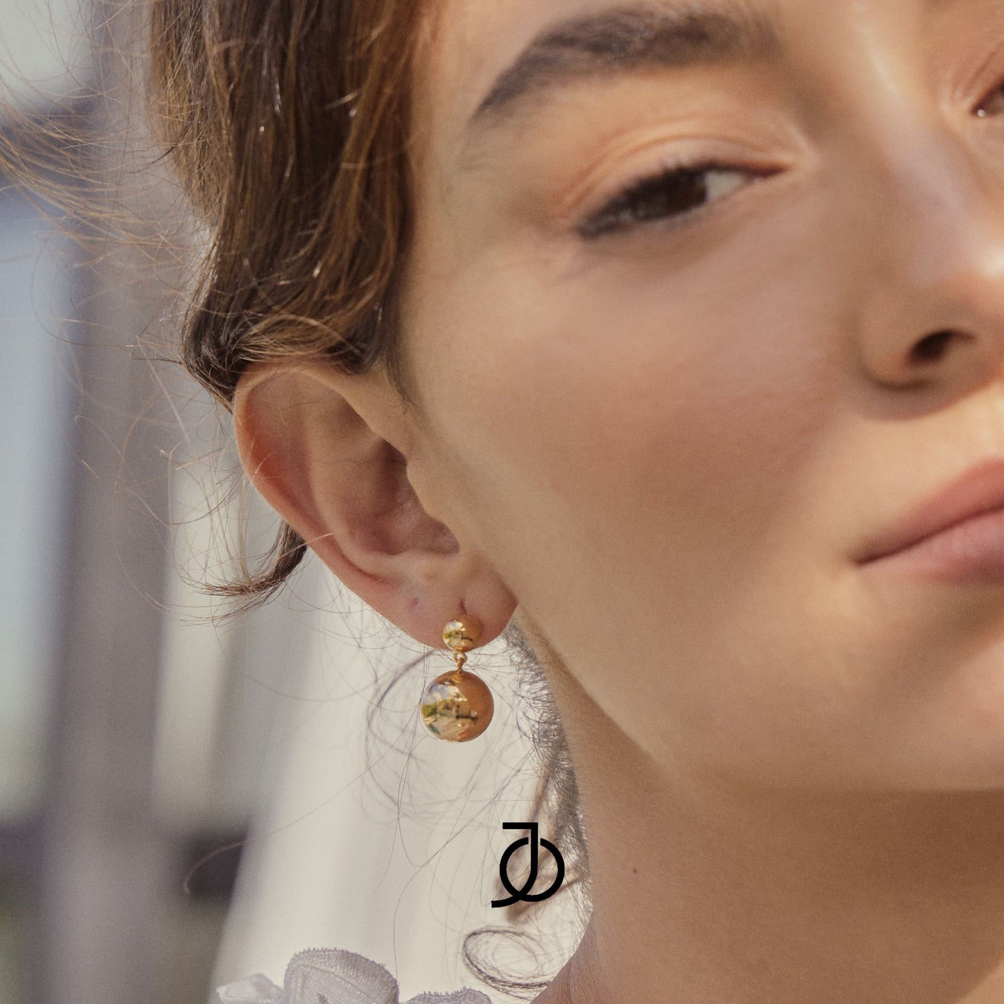 JO Anting Emas - Double Drop Ball Studs