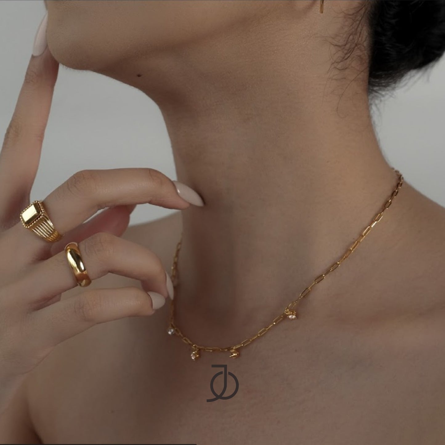 JO Cincin Emas - Fluted Signet Ring