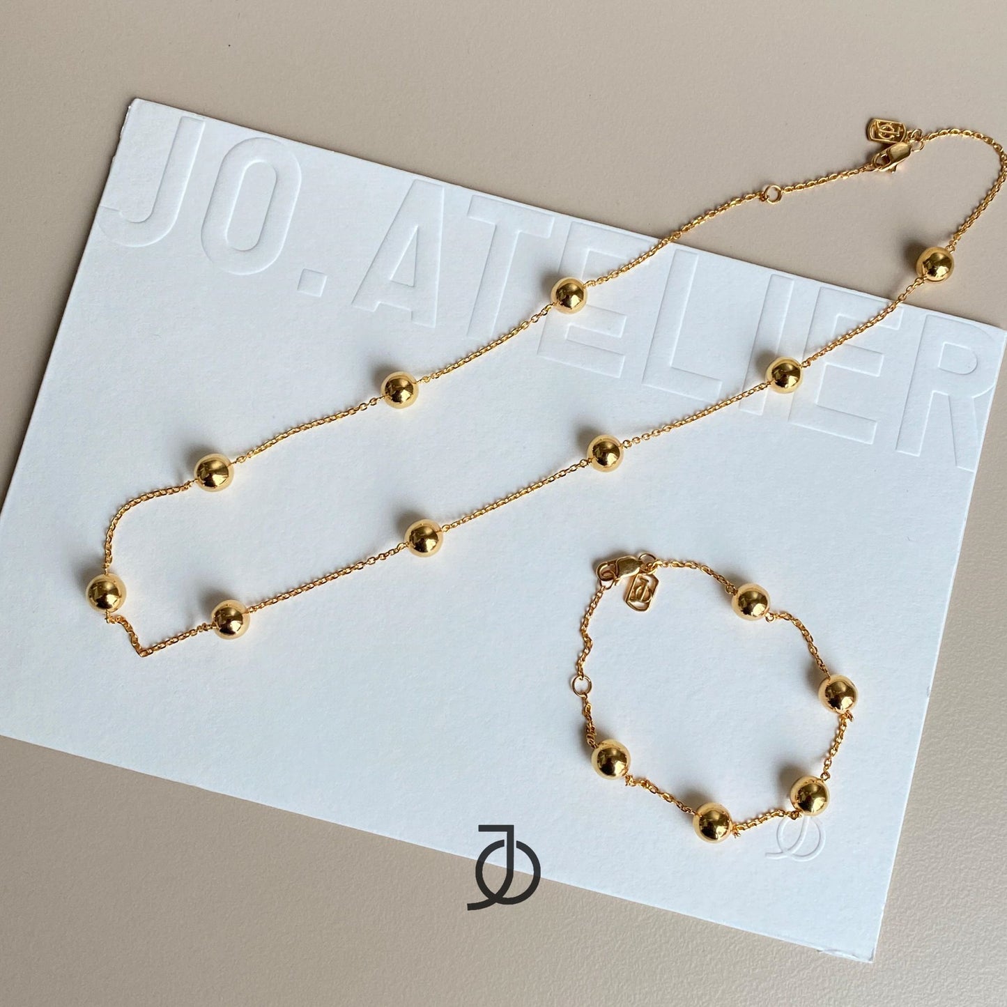 JO Gold Ball By The Yard Chain Bracelet 17K