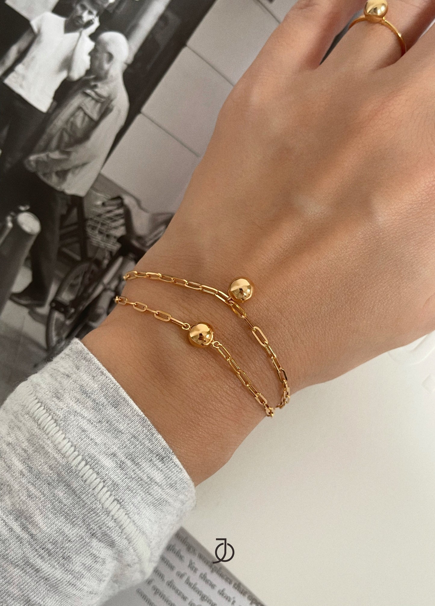 JO MINI BALL SMALL PAPER CLIP BRACELET