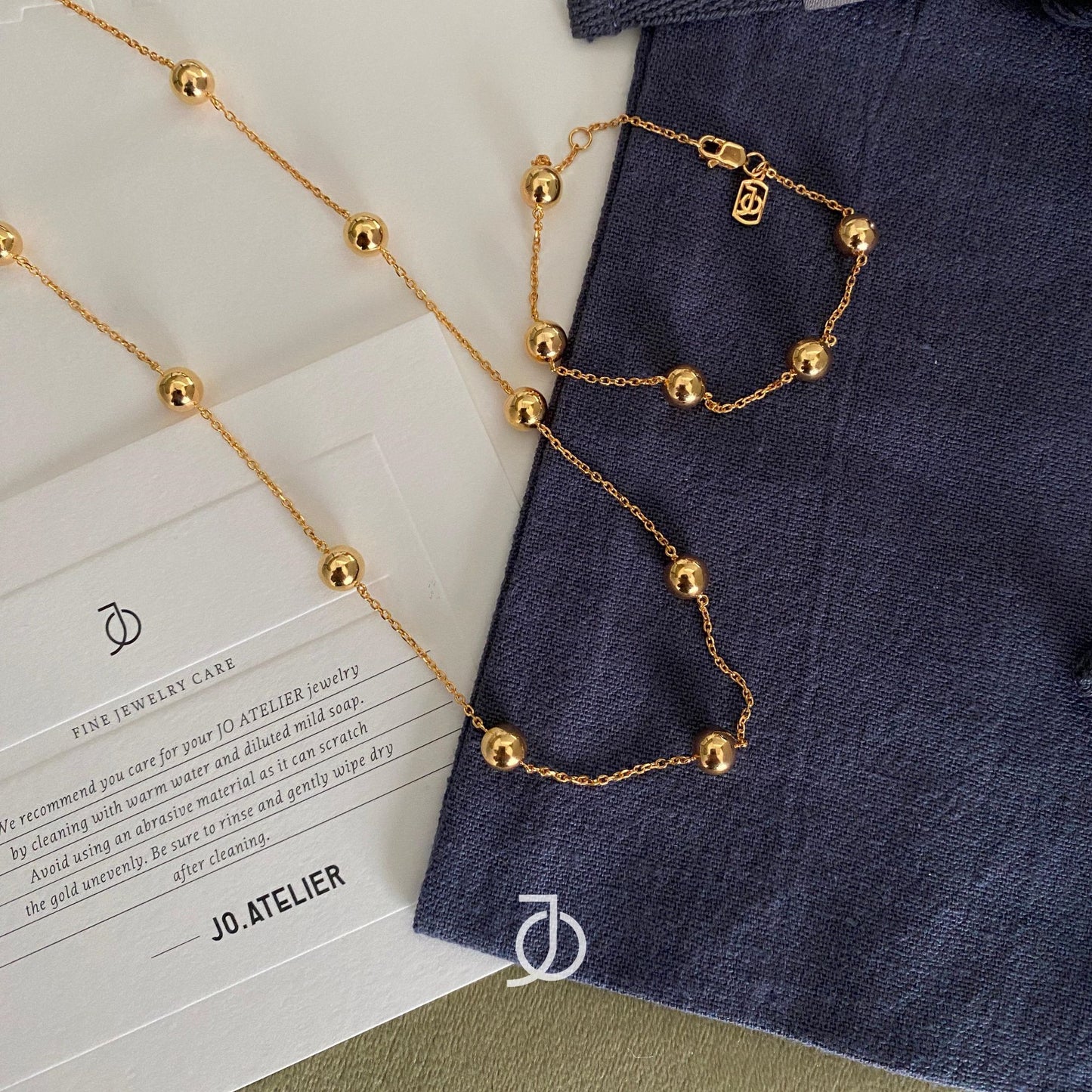 JO Gold Ball By The Yard Chain Bracelet 17K