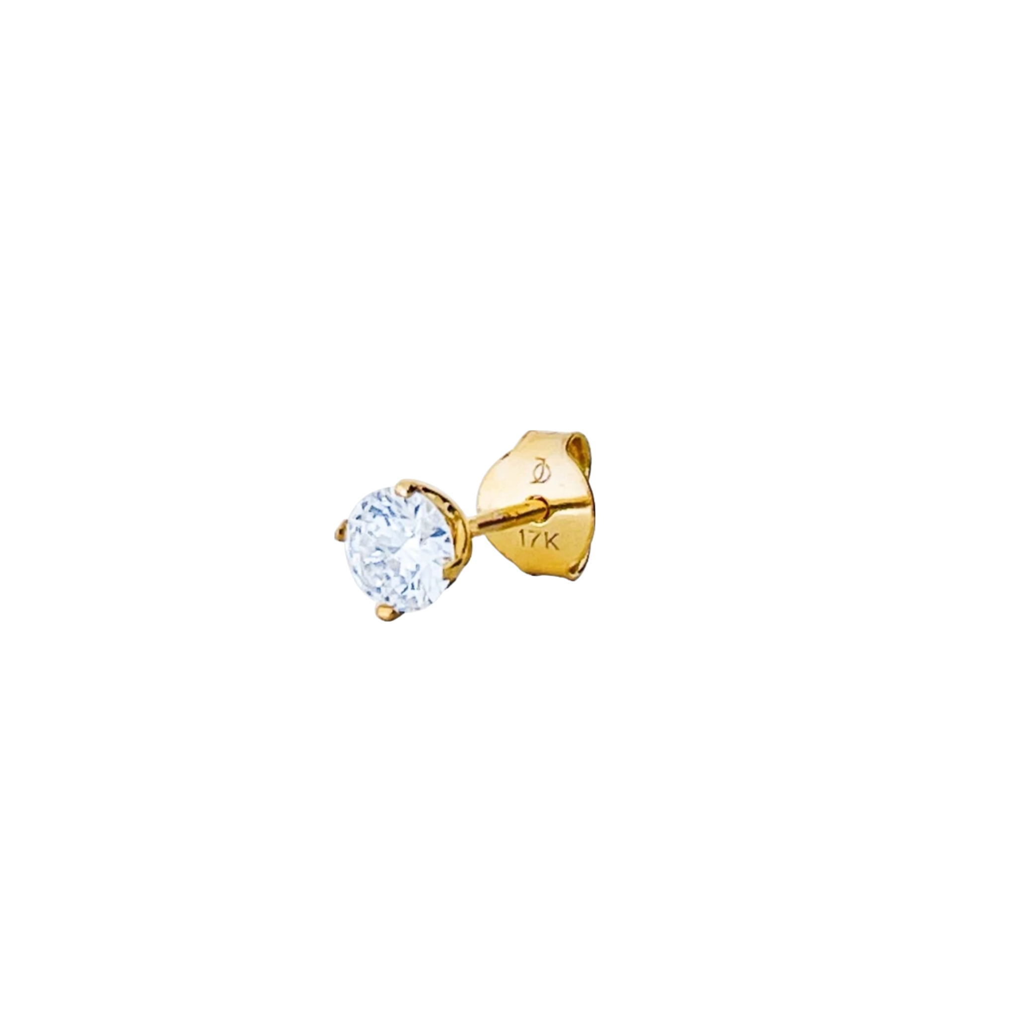 JO Round Diamond Solitaire Studs