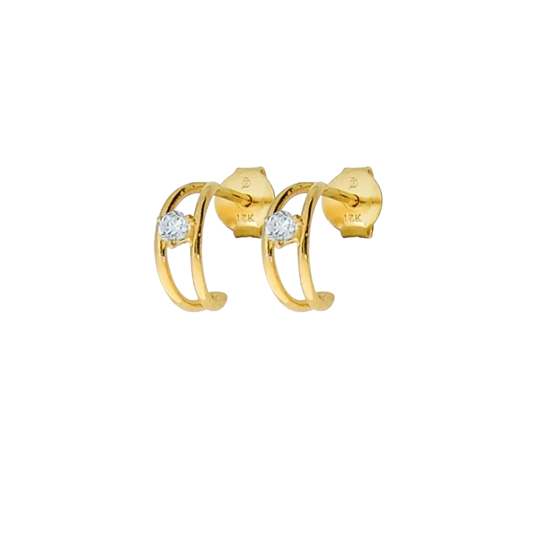 JO Mini Diamond Double Wire Hoops