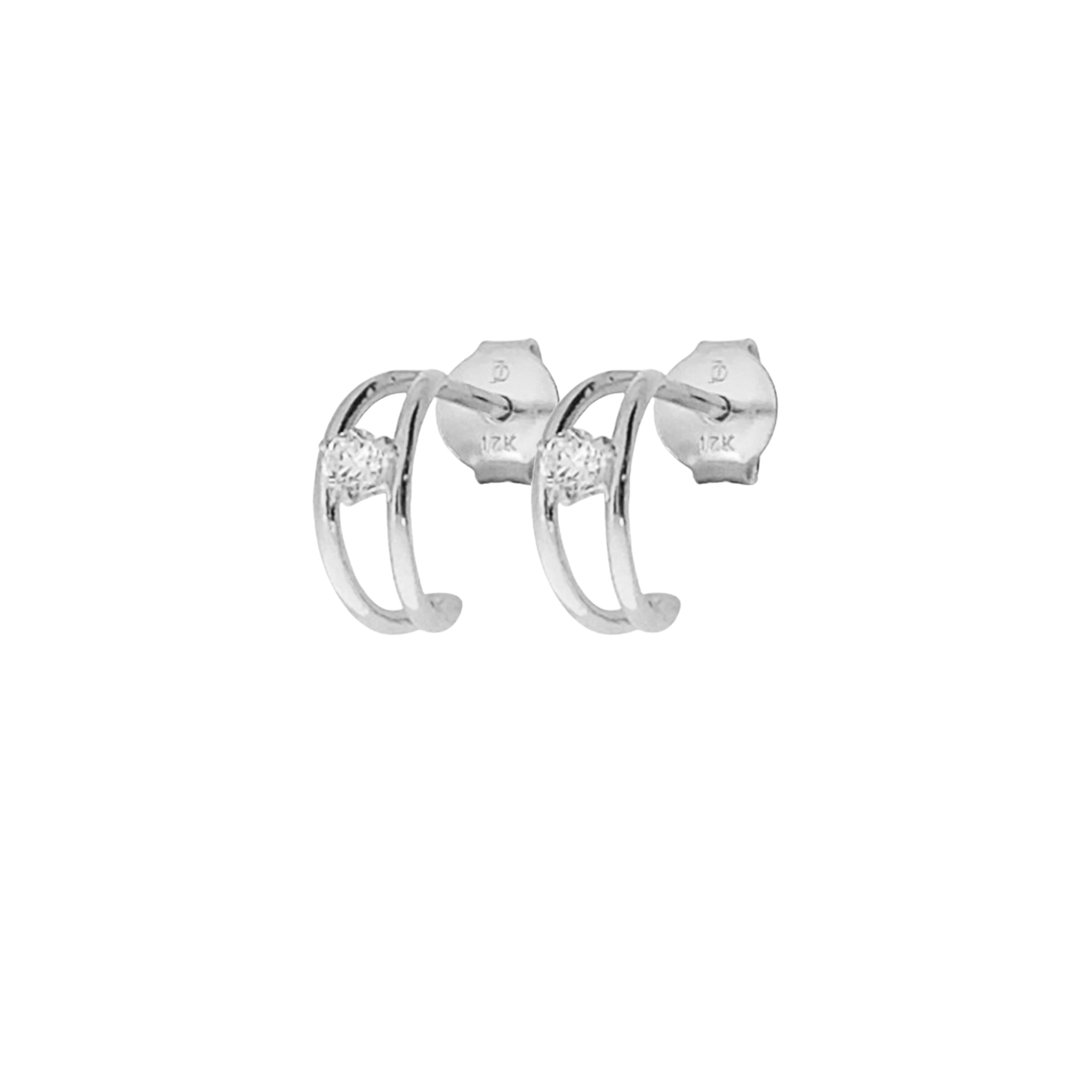 JO Mini Diamond Double Wire Hoops