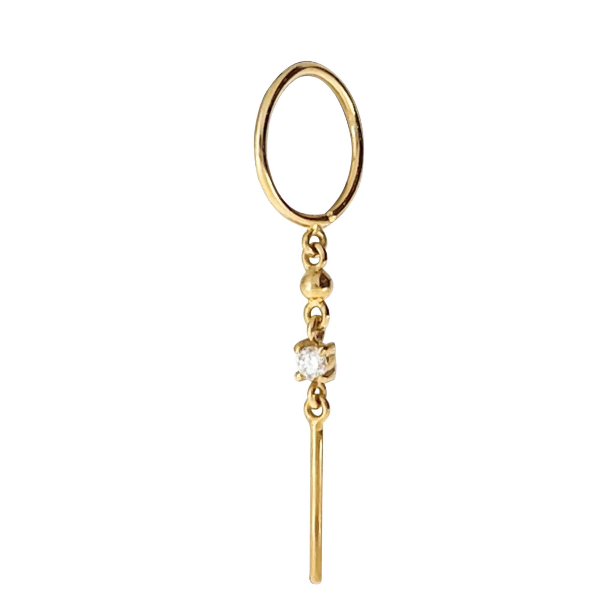 JO Chiming Mini Diamond And Bar Earrings