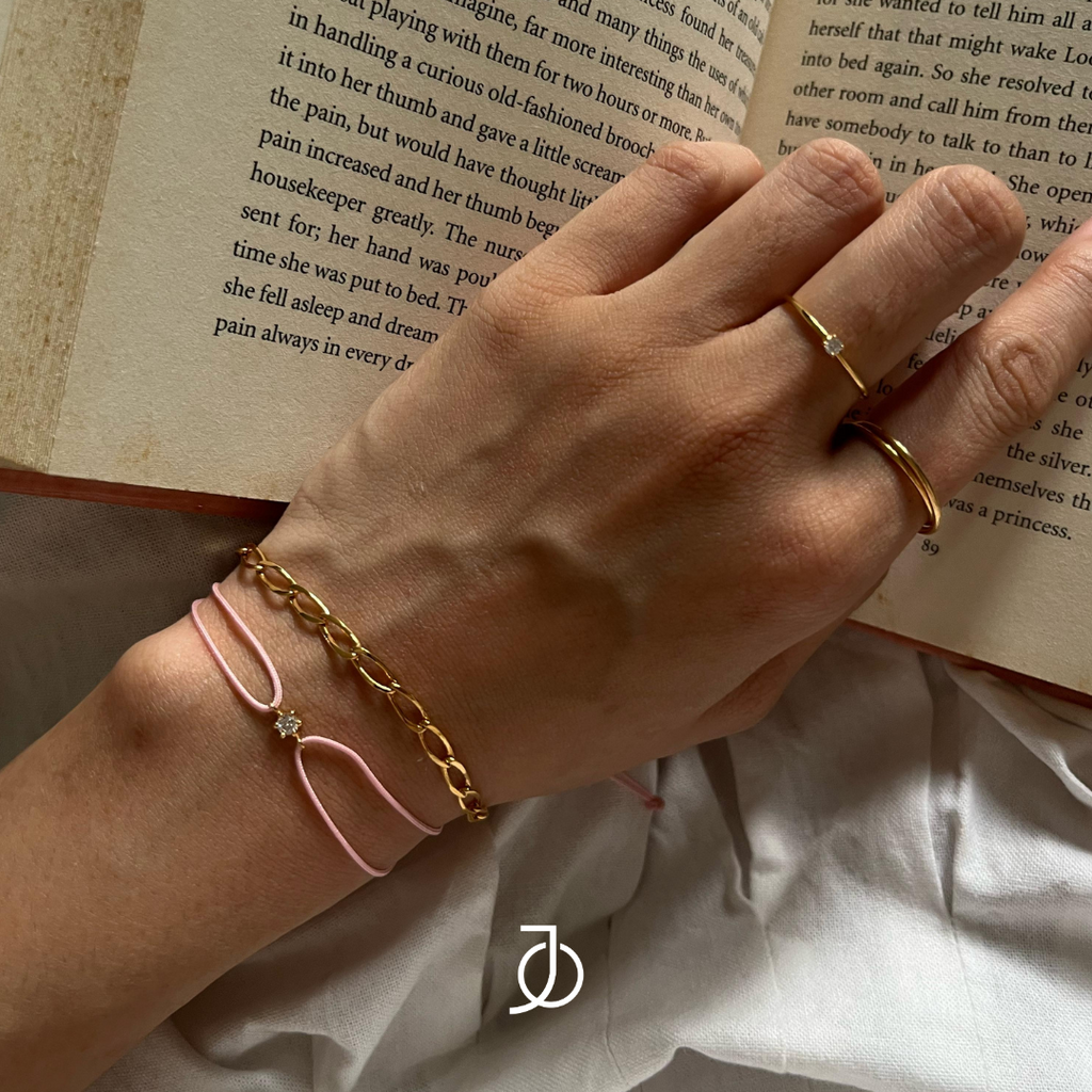 JO Mini Diamond Solitaire On Cord Bracelet