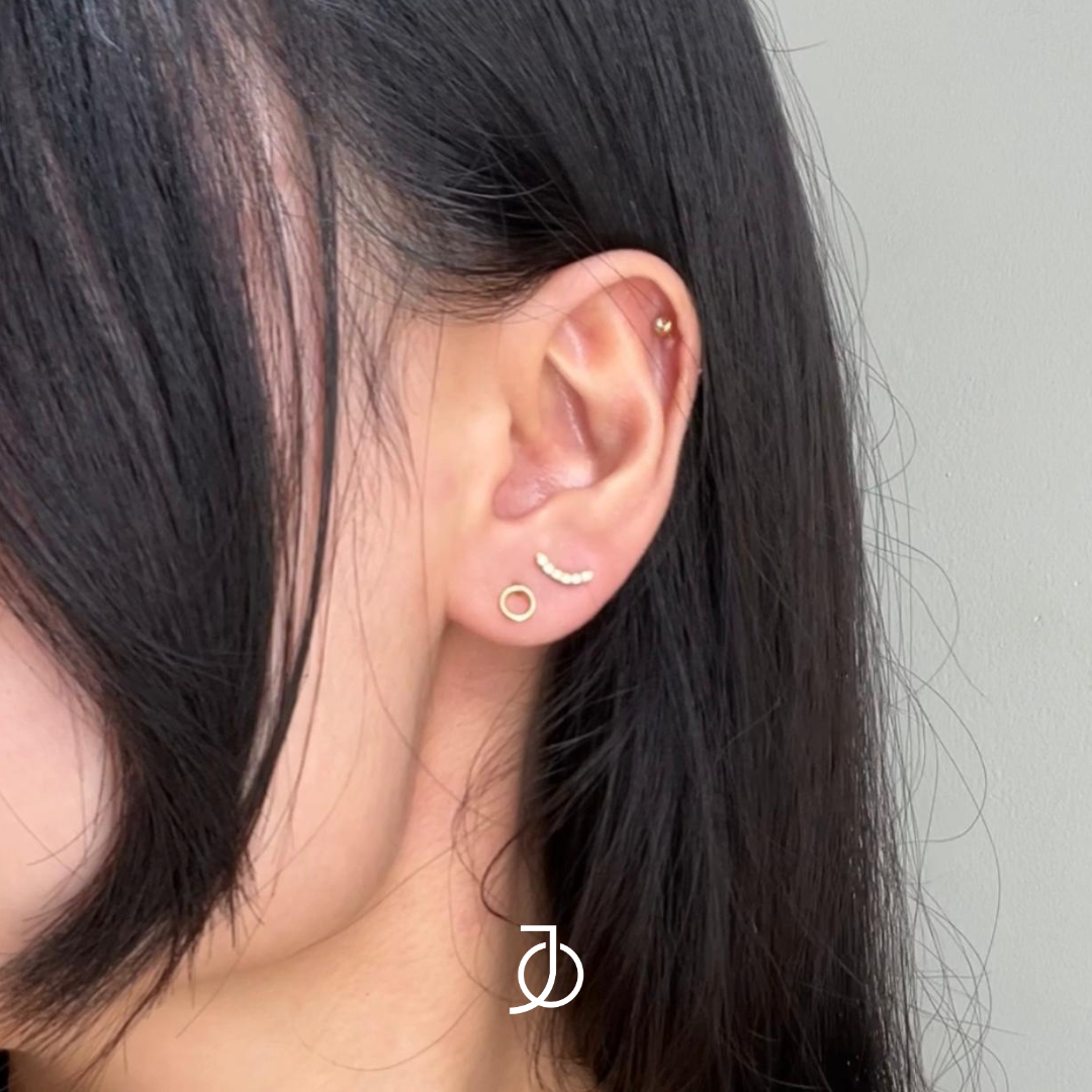 JO Anting Emas - Gold Circle Studs 17k