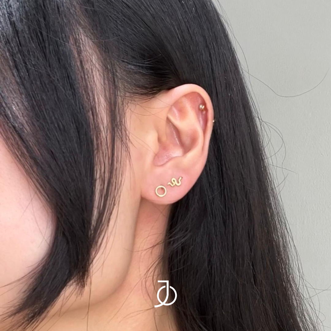 JO Anting Emas - Gold Circle Studs 17k