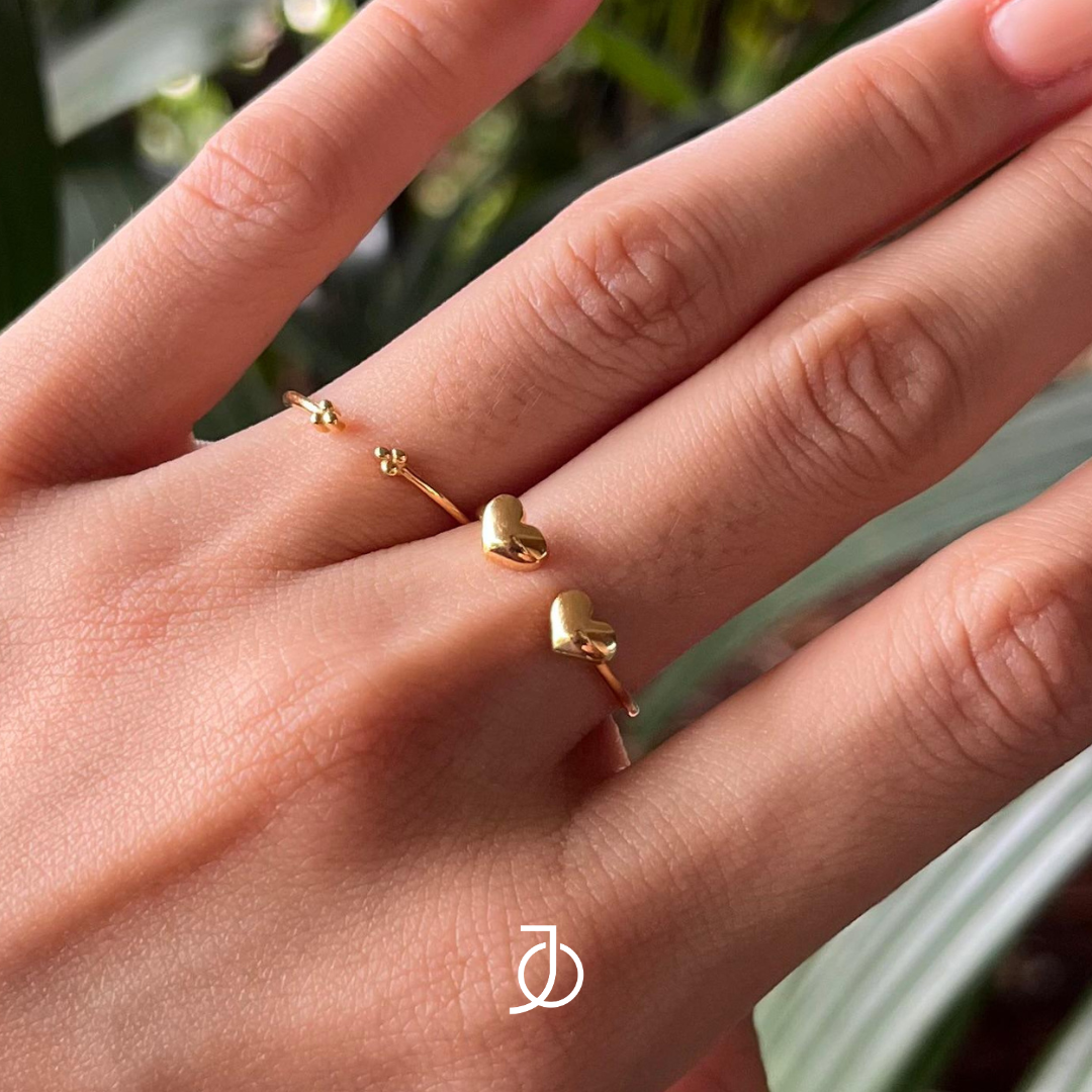 JO Dome Heart Open Ring 17k