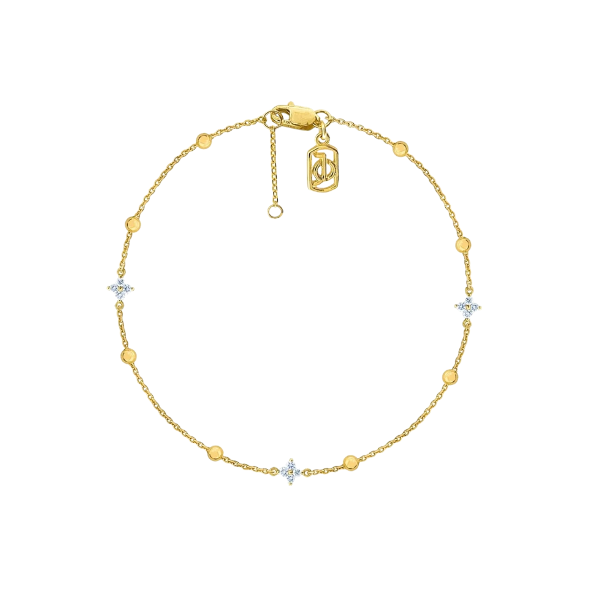 JO 3 Mini Clover Diamond Chain Bracelet