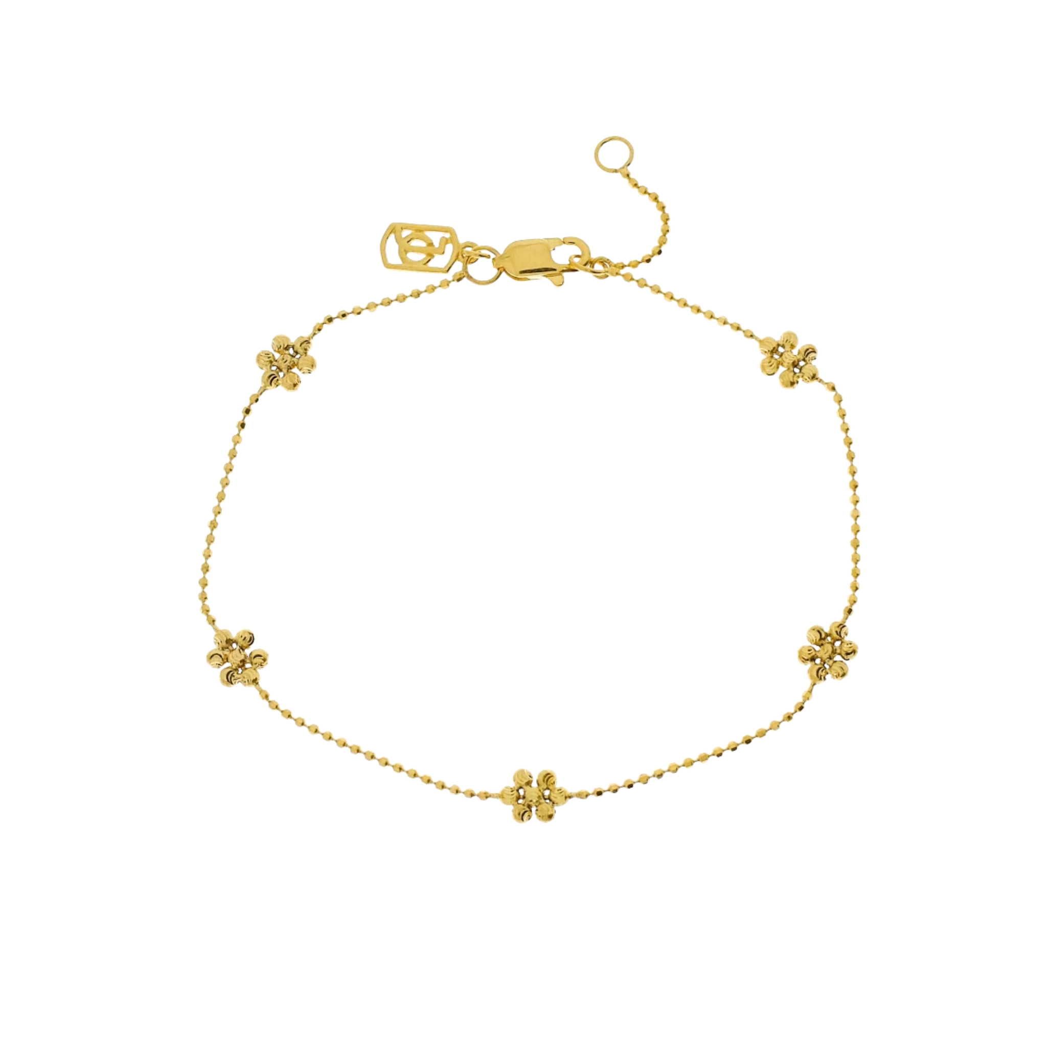 JO Flower Diamond Cut Beads Bracelet
